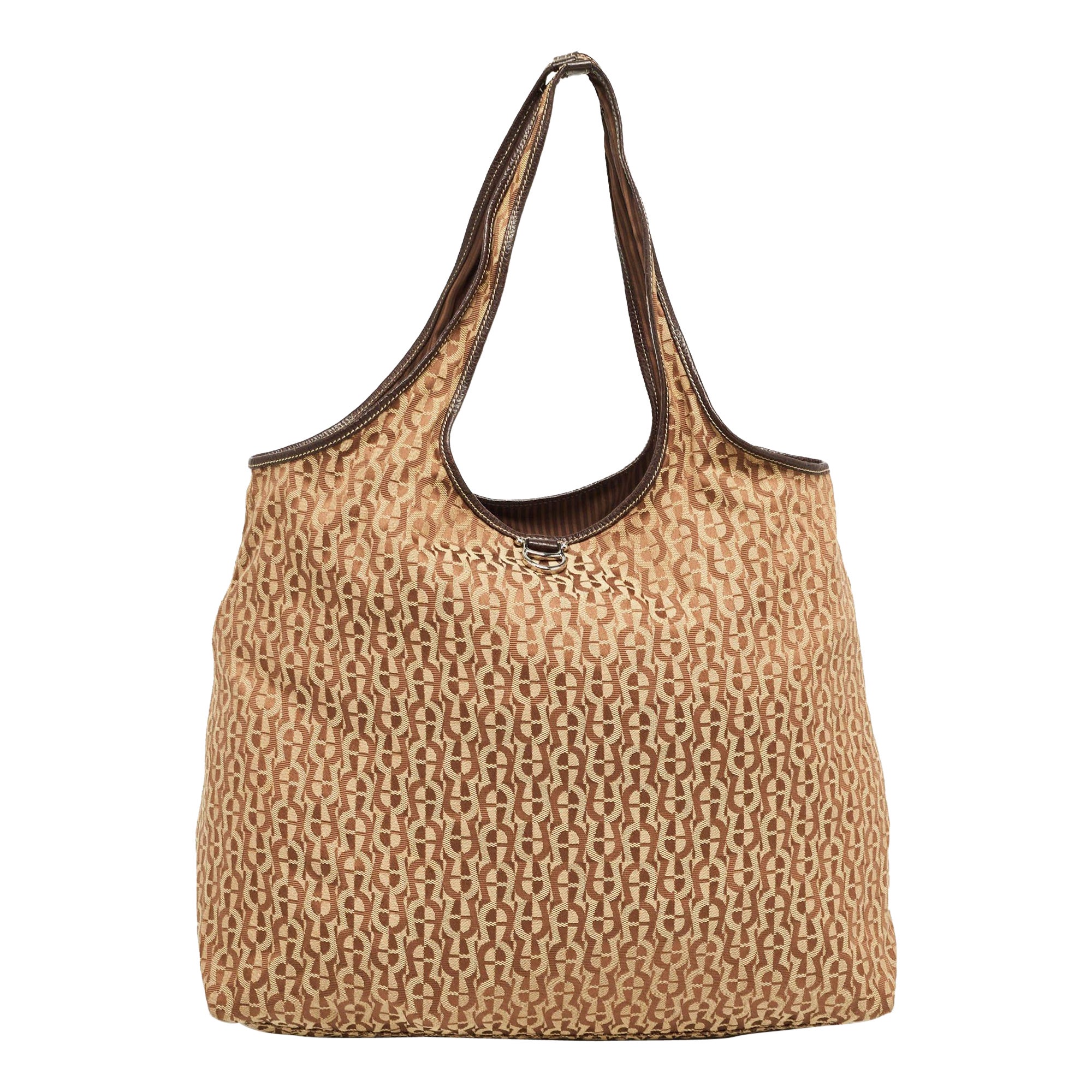 Aigner Brown Signature Canvas Travel Tote