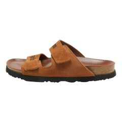 Palm Angels Brown Suede Slides Size 40