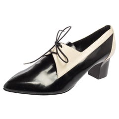 Pierre Hardy Black/white Patent And Leather Loafer Pumps Size 38