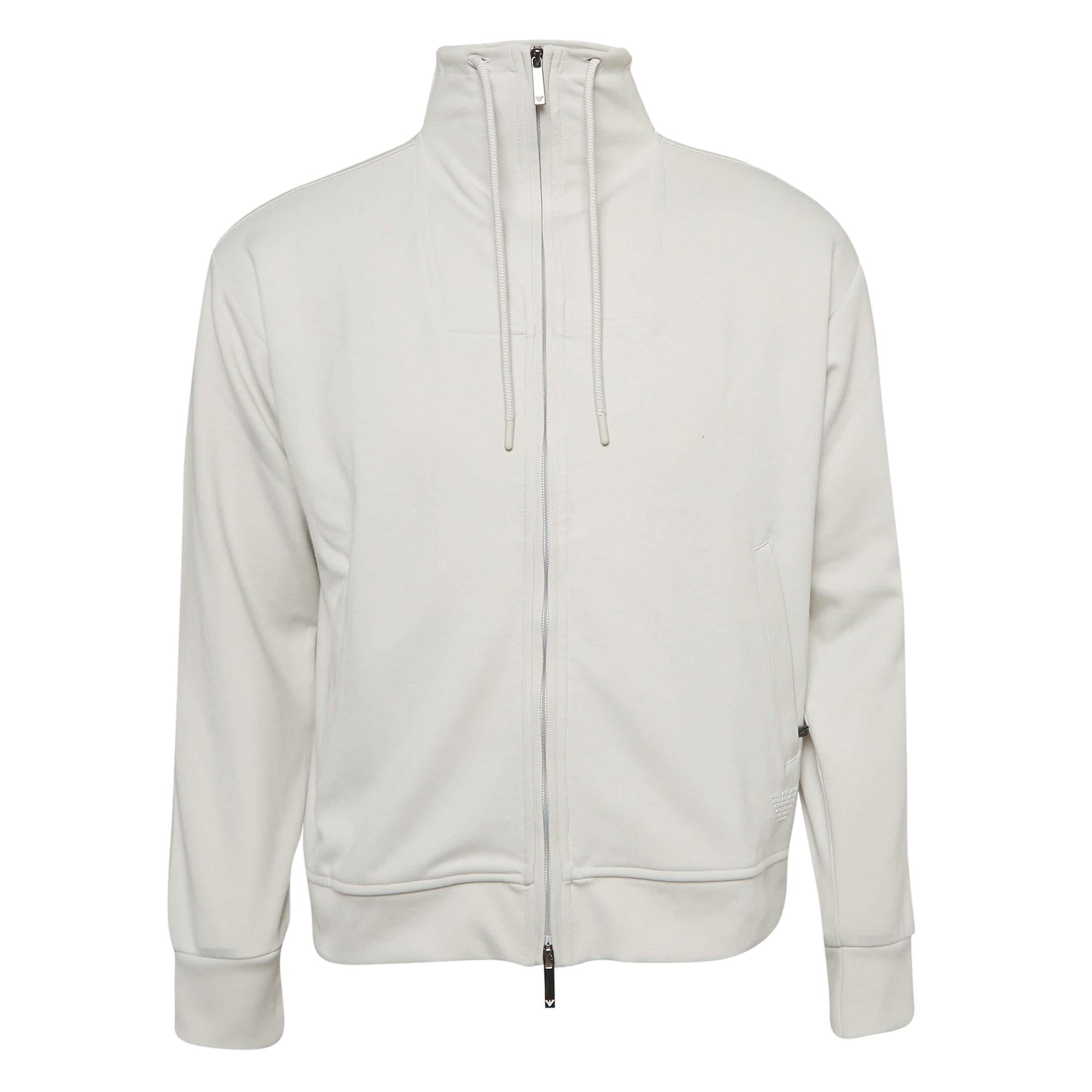 Emporio Armani Giacca con zip in maglia grigia A&M