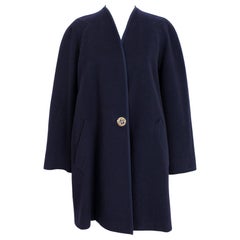 Kamanta Blue Cashmere Vintage Classic Cape Coat