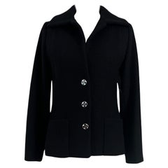 Chanel New 2022 Jewel Buttons Black Tweed Jacket