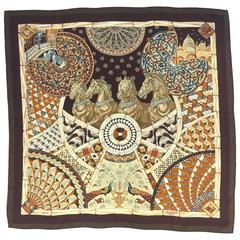 F/W 2001 Hermes Trophees De Venise Silk Scarf by Julia Abadie