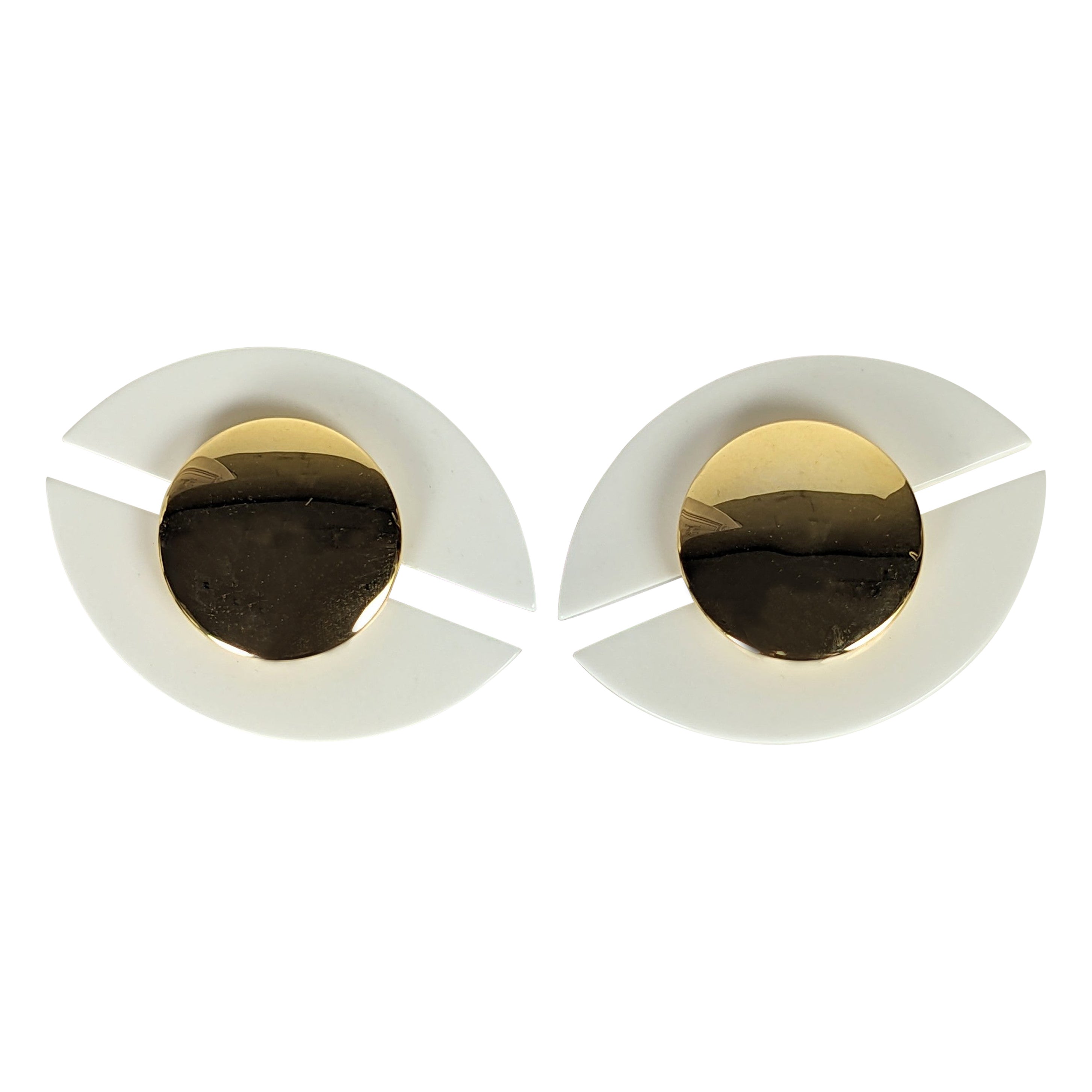 Yves Saint Laurent 1970s Bakelite Earclips For Sale
