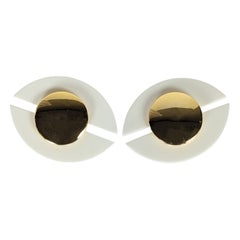 Yves Saint Laurent 1970s Bakelite Earclips