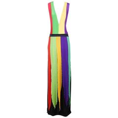 Giorgio Sant Angelo Multi Color Sleeveless Jersey Dress circa 1970s 3