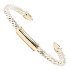 Vintage BVLGARI JEWELLERY 18k yellow white gold twist bangle cuff bracelet