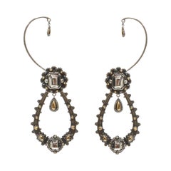ALEXANDER MCQUEEN Runway silver rhinestone teardrop earcuff statement earring