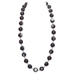 Rare JOHN GALLIANO black white gothic logo number lucky ball necklace