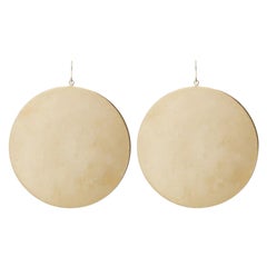 SAINT LAURENT gold mirrored metal disc statement earring