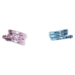 YVES SAINT LAURENT 2011 Tom Ford pink blue scaled leather double wrap bracelets