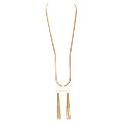 SAINT LAURENT Hedi Slimane Runway Opium Deco gold double tassel necklace