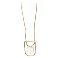SAINT LAURENT Hedi Slimane Collar con colgante geométrico de piedra blanca Opium