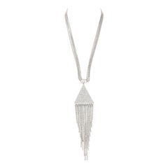 Raro collar GUCCI ALESSANDRO MICHELE de borlas triangulares de cristal de plata GG