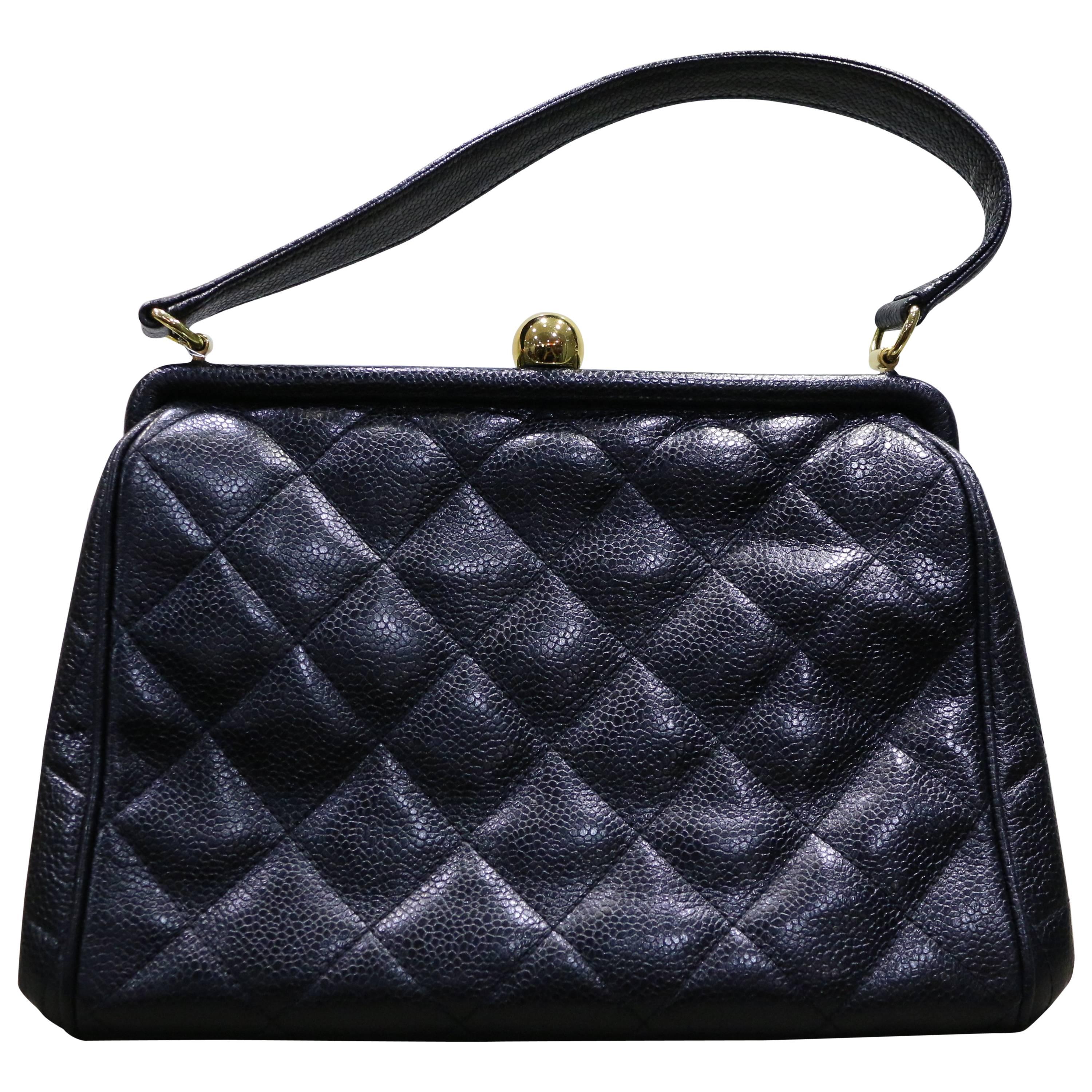 Chanel Black Quilted Leather Handbag