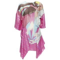 FENDI 2022 Runway Antonio Lopez Robe en jacquard à logo rose métallisé IT36 XS