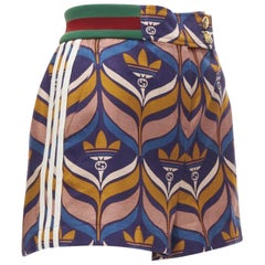 GUCCI ADIDAS 2022 Trefoil-Logodruck Web-Taille 3-strichige Shorts IT38 XS
