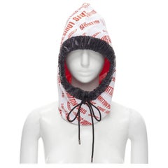 LOUIS VUITTON FORNASETTI 2021 bianco rosso logo jacquard in nylon con cappuccio snood