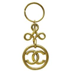 Chanel Gold Toned "CC" Key Ring