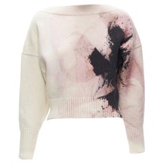 ALEXANDER MCQUEEN 2021 Anemone Pullover aus Wolle und Kaschmir mit Blumendruck XXS