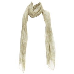 GIORGIO ARMANI  100% silk beige floral print sheer scarf