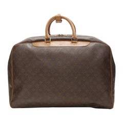 LOUIS VUITTON VIntage Alize brown monogram leather 2 compartment bag garment bag