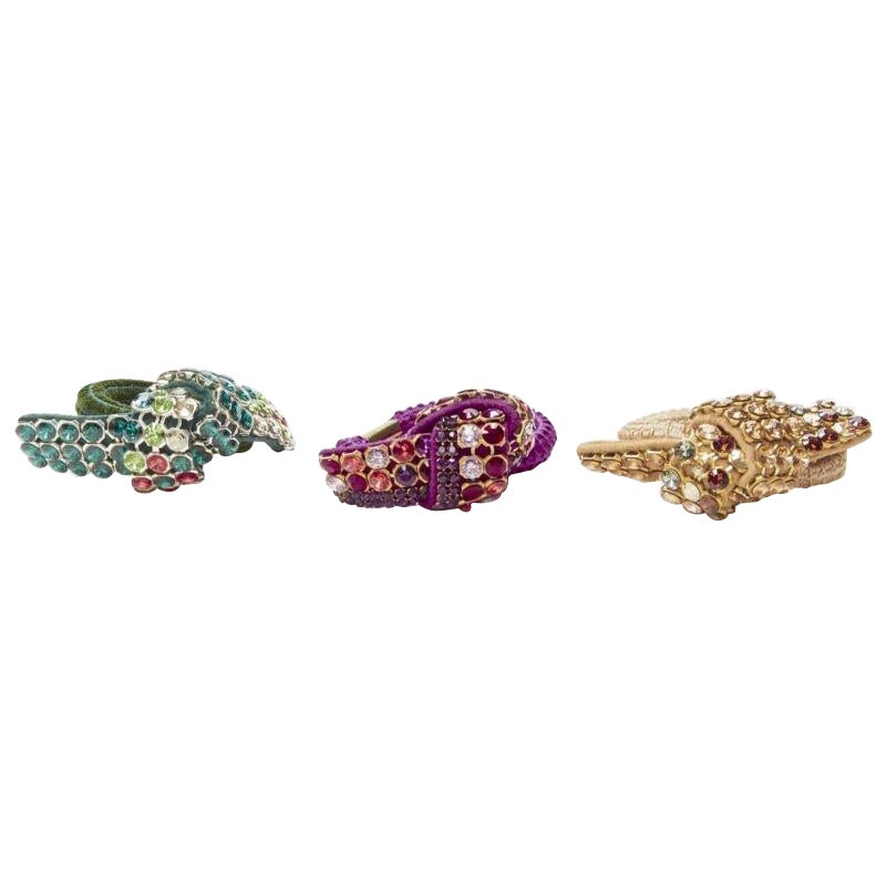 ALEXANDER ZOUARI 3X lazo nudo azul verde oro cristal strass joya  corbata