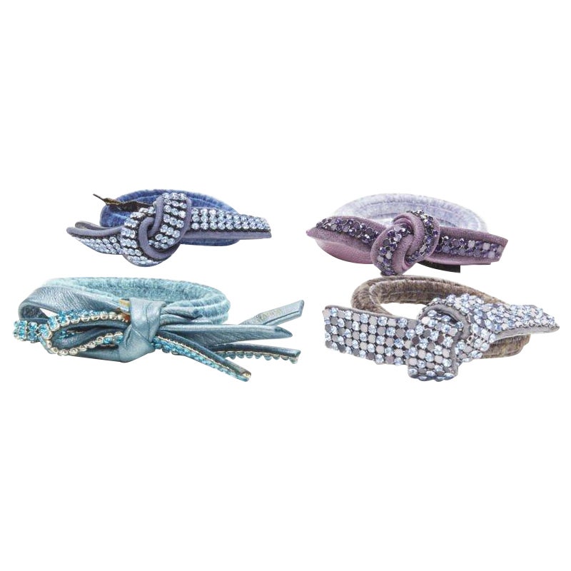 ALEXANDRE DE PARIS Alexander Zouari LOT OF 4 Kristallbow-Haarkrawatte in Violett und Blau