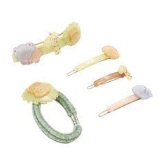 CHIC & MODE Alexandre Zouari Safari elephant giraffe lion hair clip tie