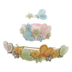 CHIC & MODE Alexandre Zouari crystals floral butterfly barrette hair tie clip X3