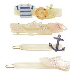 CHIC & MODE Alexandre Zouari sailor nautical tennis hair clip X4