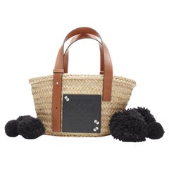 LOEWE Studio Ghibli Totoro Dust Bunnies Anagram logo small raffia basket bag