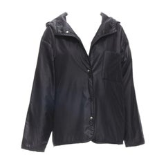 HELMUT LANG Schwarze Jacke mit Kapuze und Taschenausschnitt IT40 S