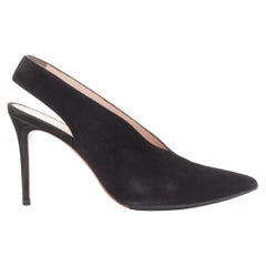 OLD CELINE Phoebe Philo Schwarze Stiletto Heels aus Wildleder mit spitzer Zehe und Slingback EU38,5