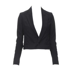 UNDERCOVER 2006 "T", giacca blazer con colletto angolare in lana nera JP1 S