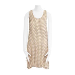 STELLA MCCARTNEY 2005 rosa paillettes metalizados espalda alzada mini vestido IT42 M