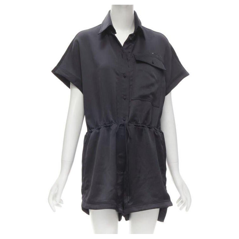 OFF WHITE C/O VIRGIL ABLOH black logo mechanic pocket boxy romper IT40 S For Sale