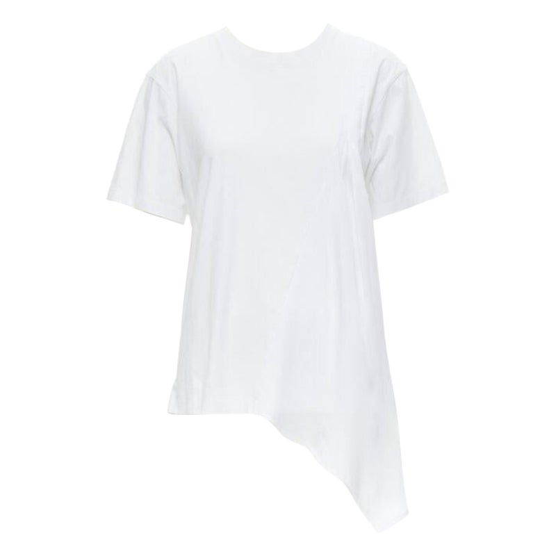 VVB VICTORIA BECKHAM 100% cotton polyester insert asymmetric t-shirt S For Sale