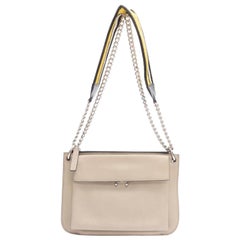 MARNI stone grey silver lock dual zip pouch chain sport strap crossbody bag
