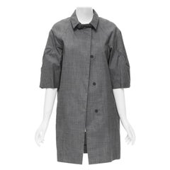 MARNI grey virgin wool curved rounded short sleeve cocoon coat IT38 XS
