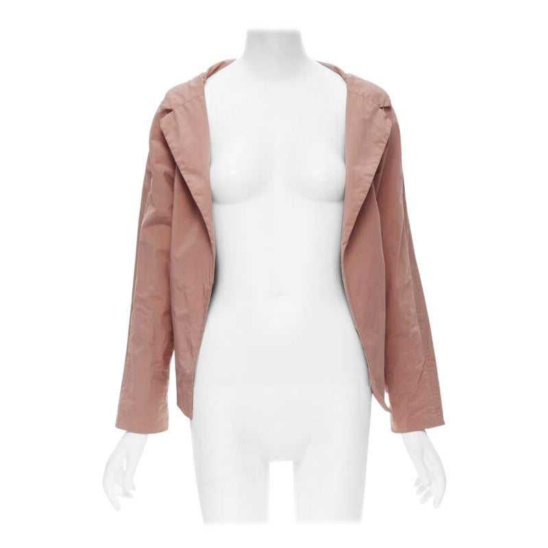 MARNI dusty blush pink polyamide nylon spread collar blazer jacket IT40 XS For Sale