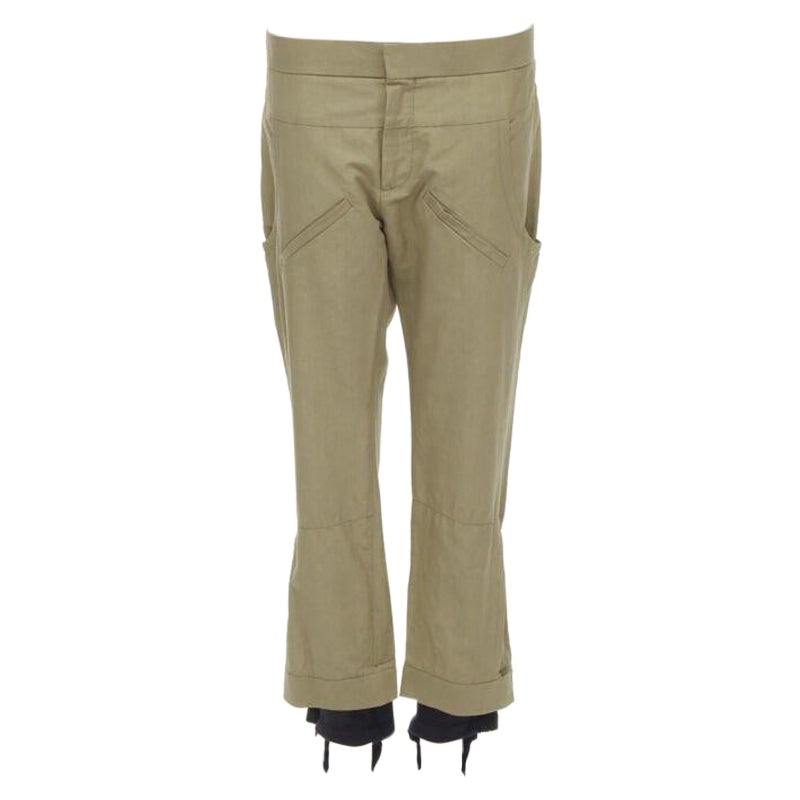 MARNI brown cotton layered hem stirrup jodphur pants IT42 S For Sale