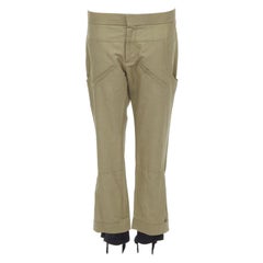 MARNI pantalon de jodphur en coton marron à ourlet superposé IT42 S