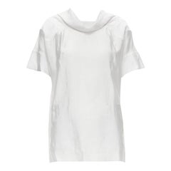 MARNI top in viscosa bianca con scollo a cappuccio, cuciture curve e tasche a fessura IT38 XS