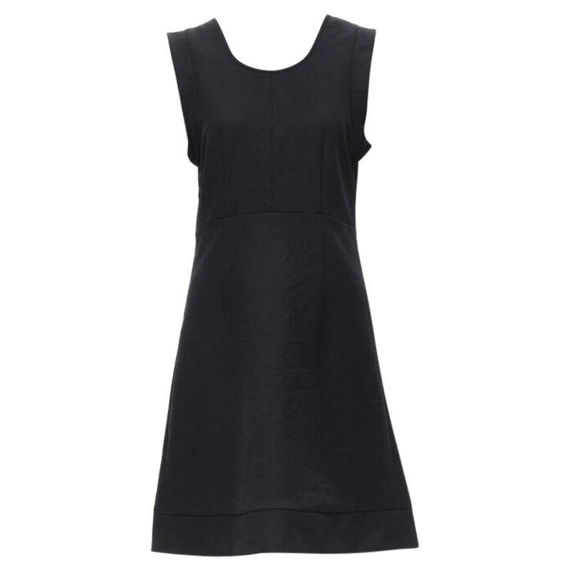 MARNI navy blue crinkled scoop neck boxy dress IT42 S For Sale