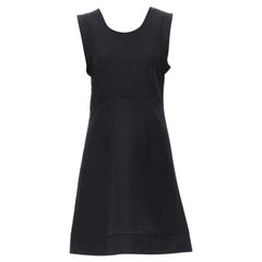 MARNI navy blue crinkled scoop neck boxy dress IT42 S