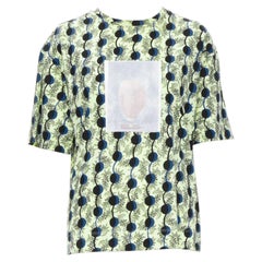 MARNI verde paisley blu stampa fotografica geometrica a maniche corte  tshirt boxy IT36 XS