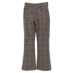 MARC JACOBS pantaloni larghi a gamba larga in tweed boucle marrone US2 XS