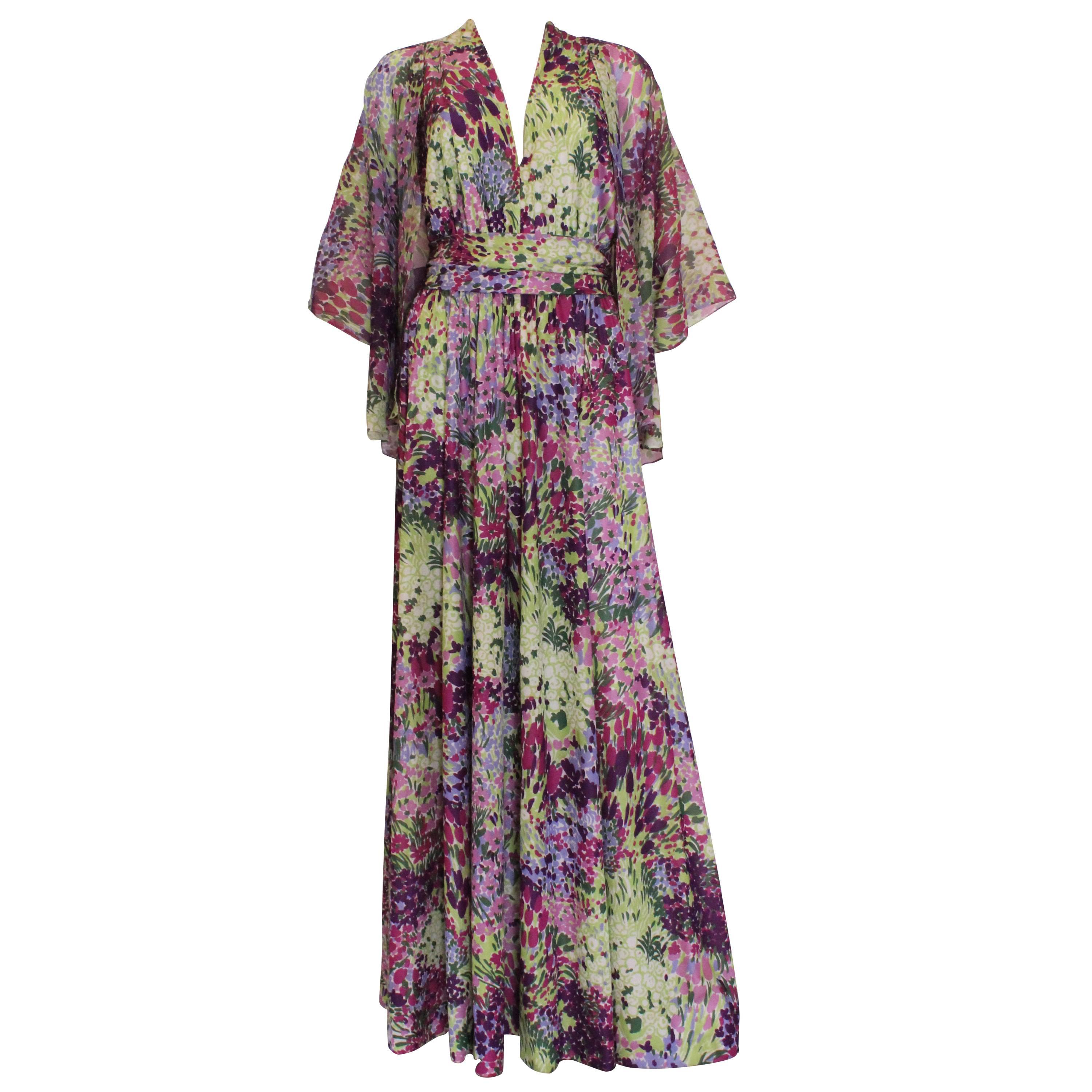 1970s Berketex Floral Gown with Bolero