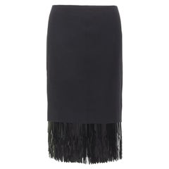 JASON WU black fringe sequins hem cocktail skirt US0 XS